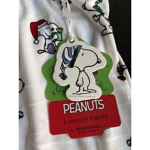 Peanuts Christmas SNOOPY Winter FLEECE Lounge Pajama PJ Pants Women’s Sz L NEW - Picture 3 of 9